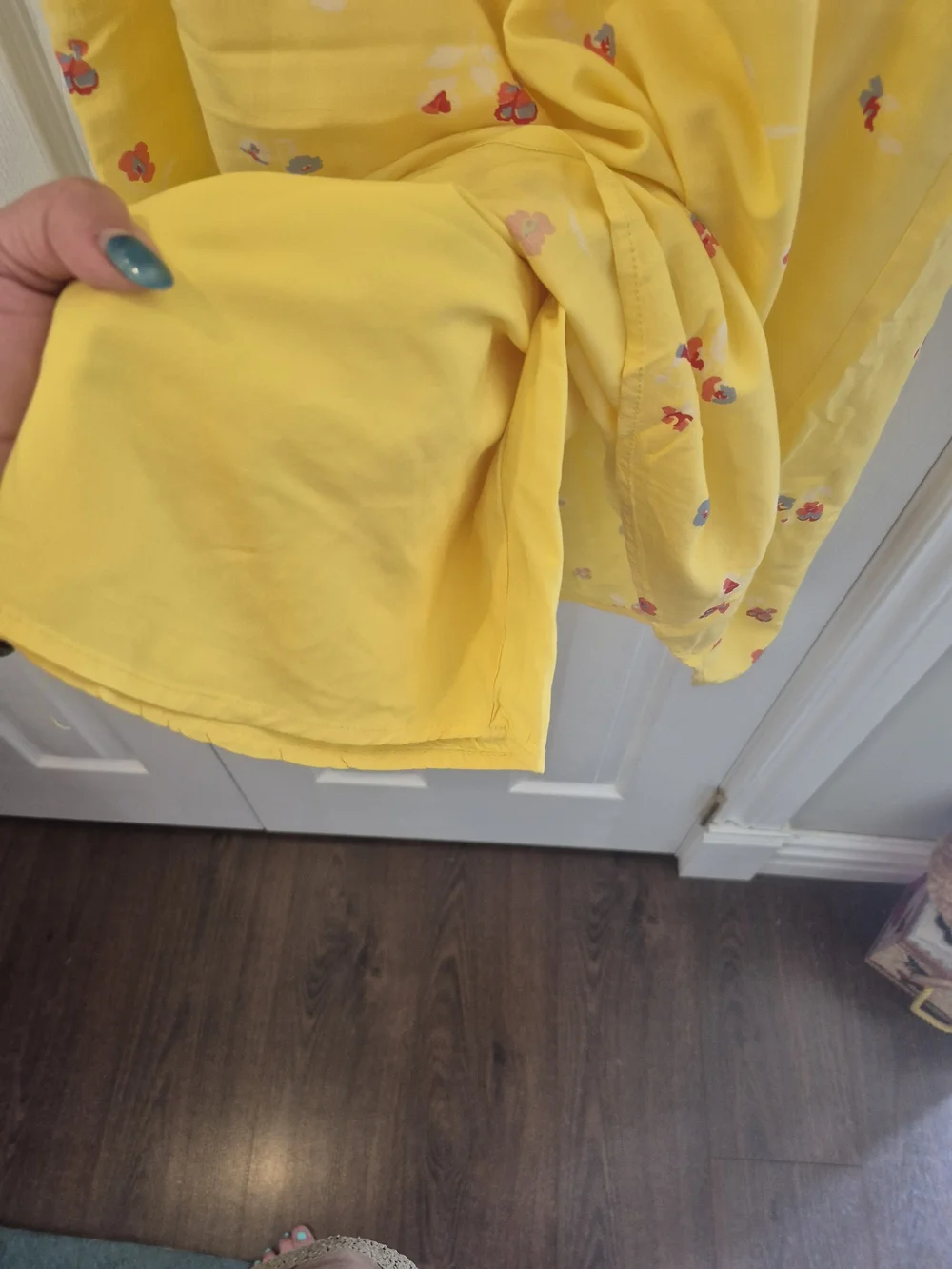 Denver Hayes Yellow Floral Sundress Oversized S - Picture 5 of 8